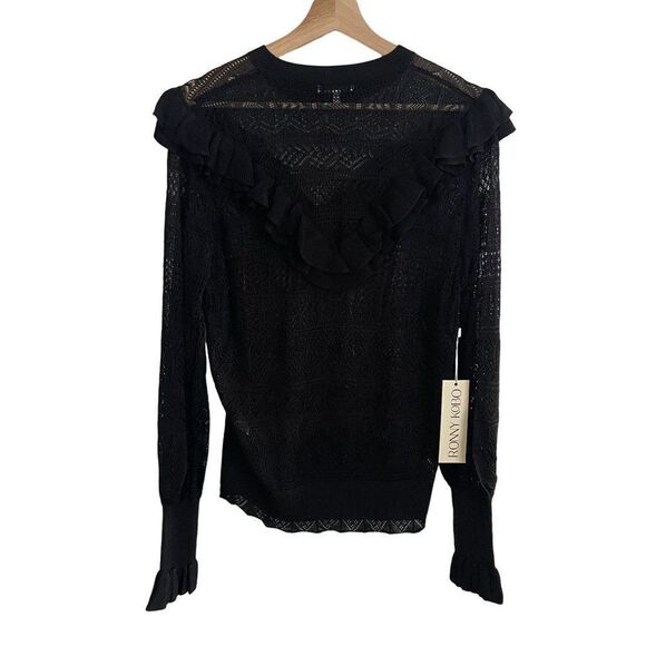 Ronny Kobo Collection Tops - NWT Revolve Ronny Kobo Terese Knit Sheer Sweater Blouse Black